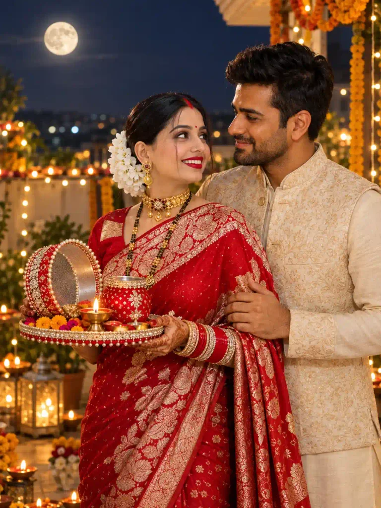 Karwa Chauth Couple AI Photo Prompt