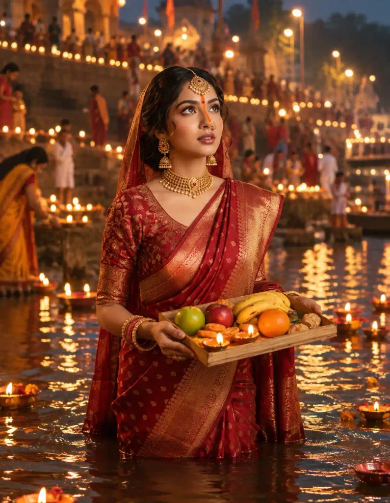 Traditional Karwa Chauth Moonlight Portrait