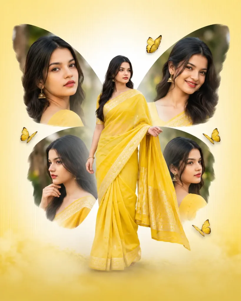 Butterfly Girl Collage Image Prompt