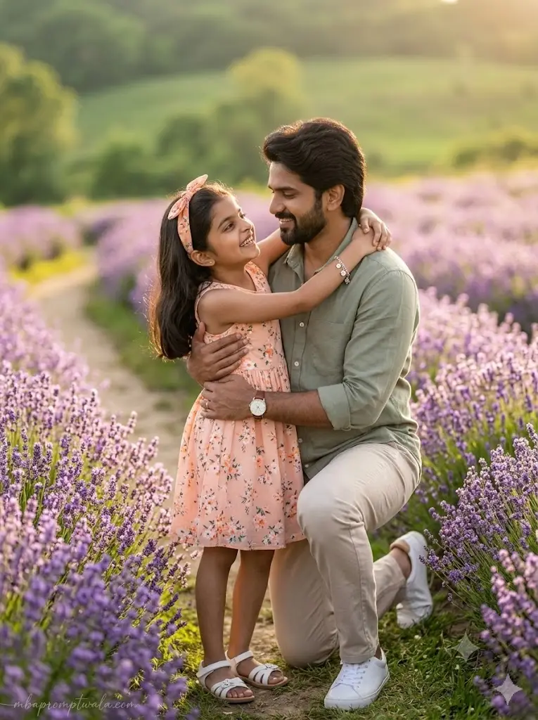 Father and Daughter Hug Prompt for Gemini