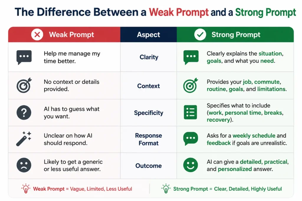 The Difference Between a Weak Prompt and a Strong Prompt