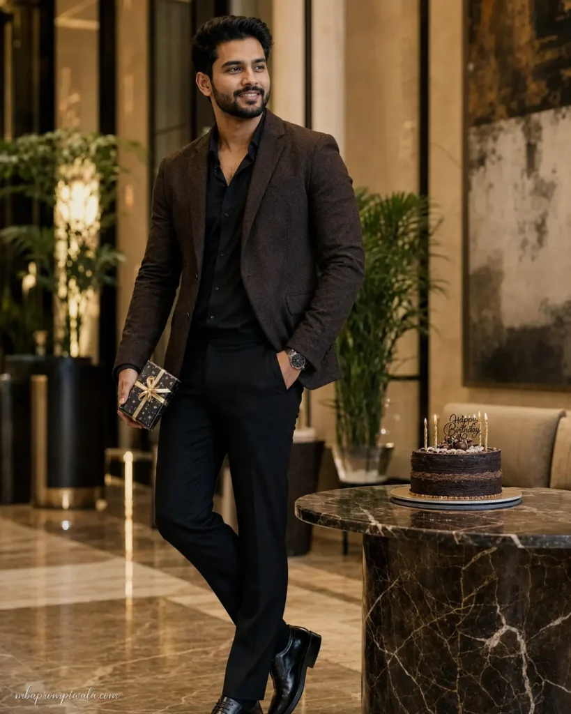 Birthday Prompt for Men – Luxury Hotel Portrait