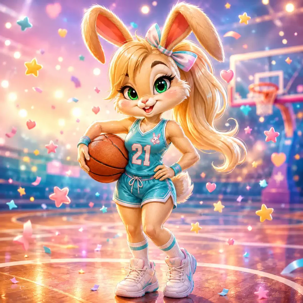 Cute Lola Bunny Physical Description AI Prompt