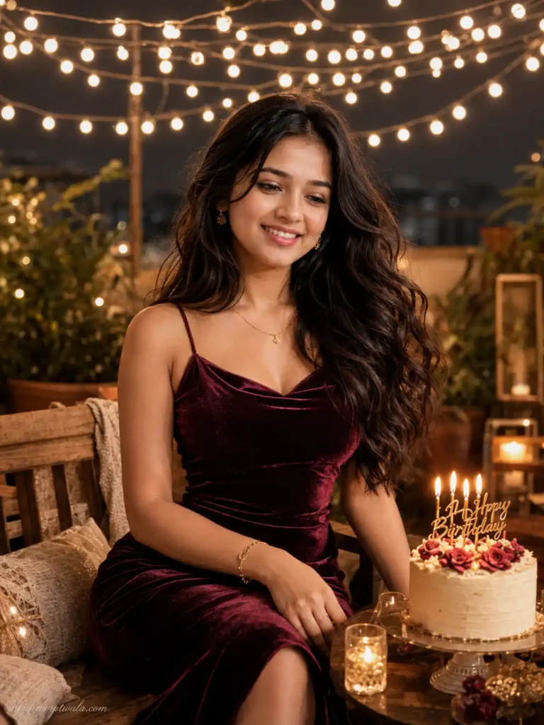 Fairy-Light Night Birthday Portrait