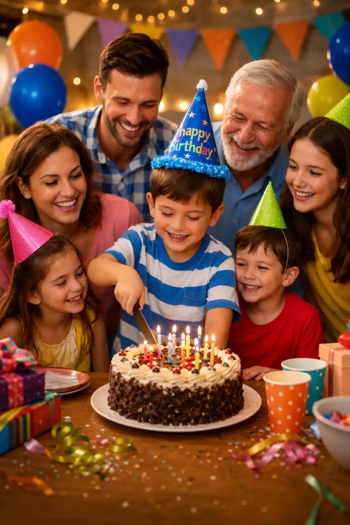 Family Birthday Cake Cutting Prompt