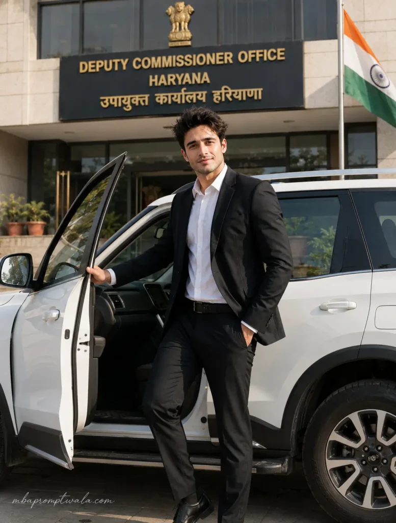 Haryana DC Job Man Car Prompt AI