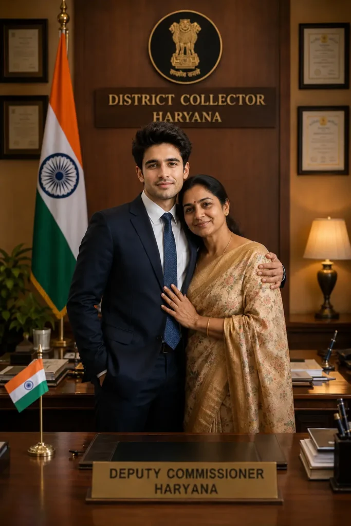 Ultra-Realistic Deputy Commissioner with Mother Portrait Prompt