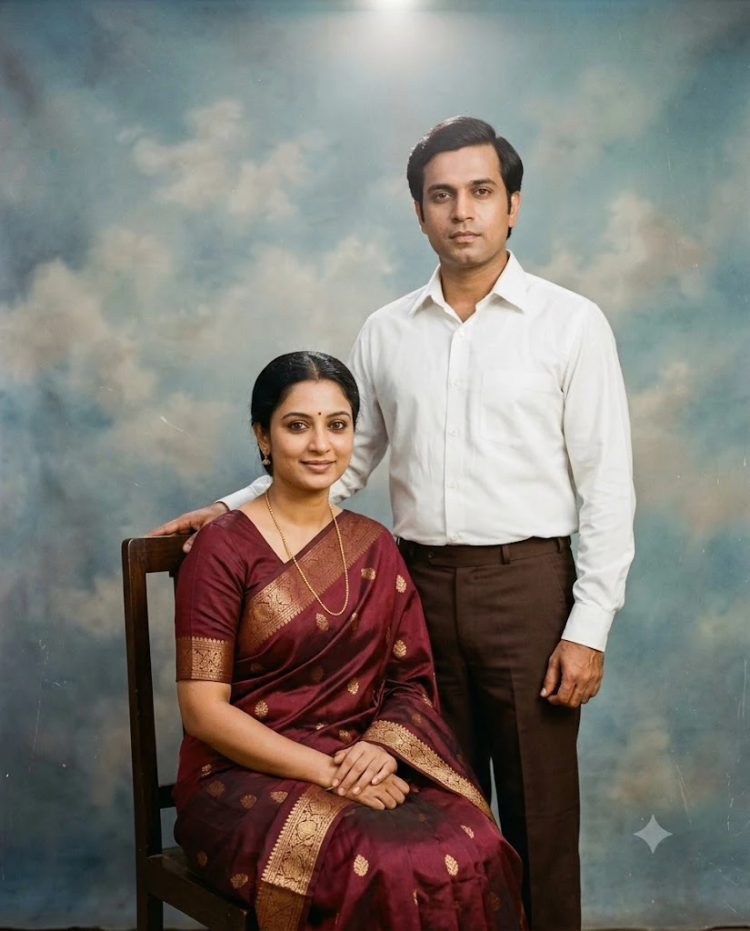 Vintage studio portrait couple
