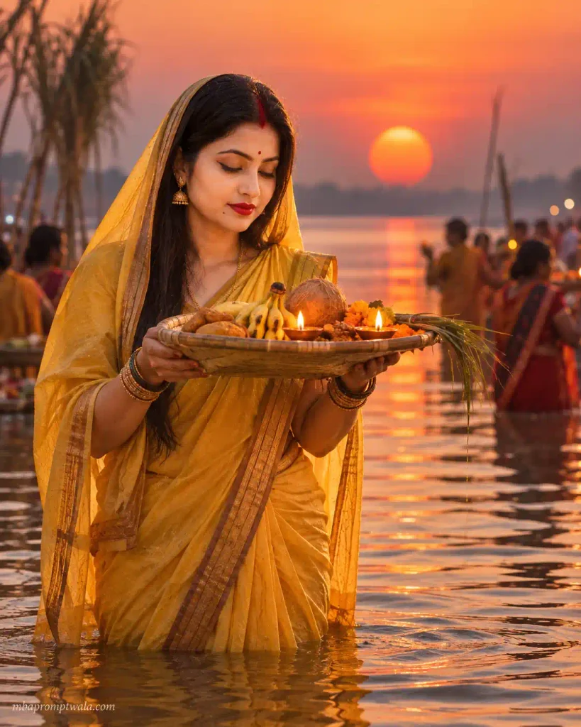 Chhath Puja Sunset Ai Photo Prompt