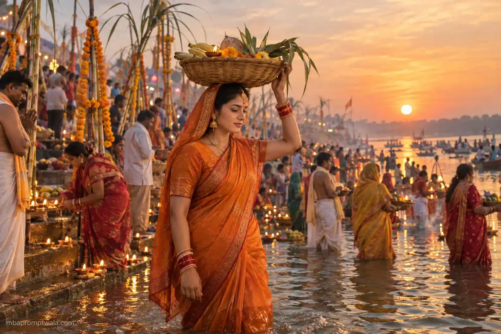 Chhath puja prompt for the Sandhya Arghya frame