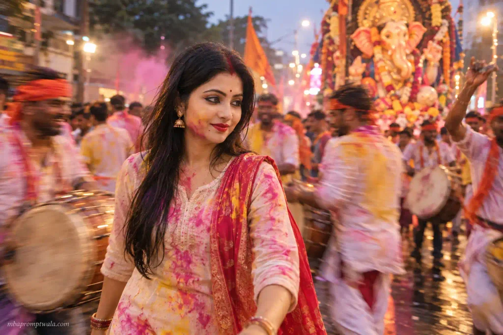 Ganesh chaturthi realistic photo prompt in documentary style
