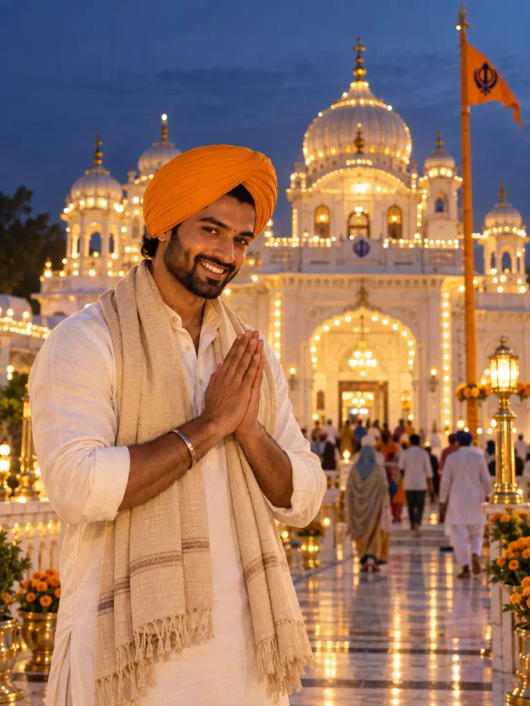 Traditional Guru Nanak Jayanti Gurdwara Portrait