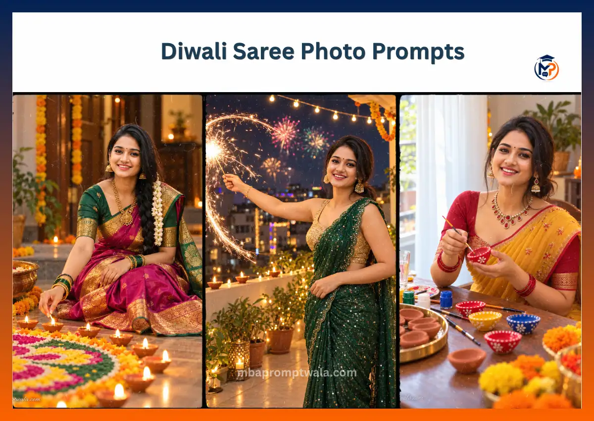 Diwali Saree Photo Prompts