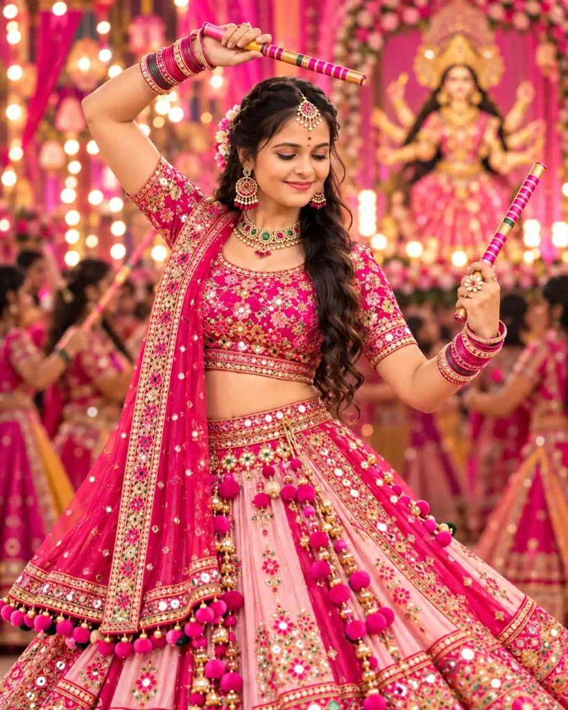 Maa Katyayani Pink Navratri Portrait