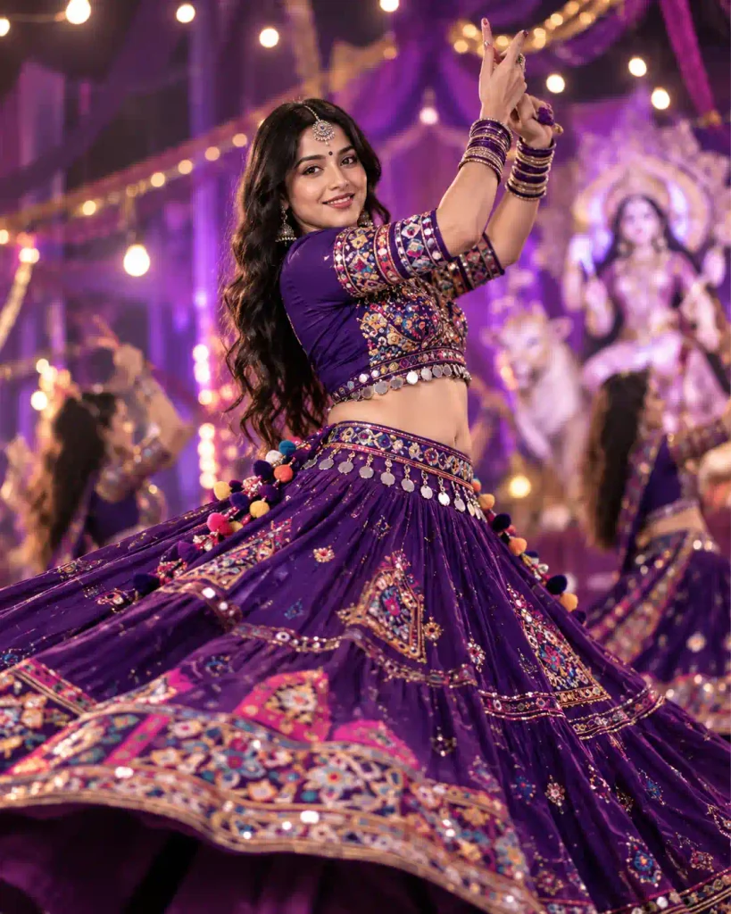 Maa Mahagauri Purple Navratri Portrait